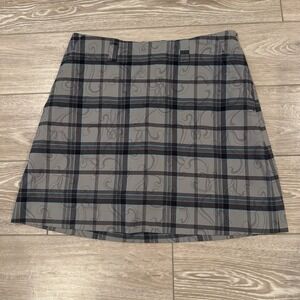 Nike Dri-FIT Plaid Golf Skort Size 4 Gray Blue Athletic Tennis Y2K Country Club‎